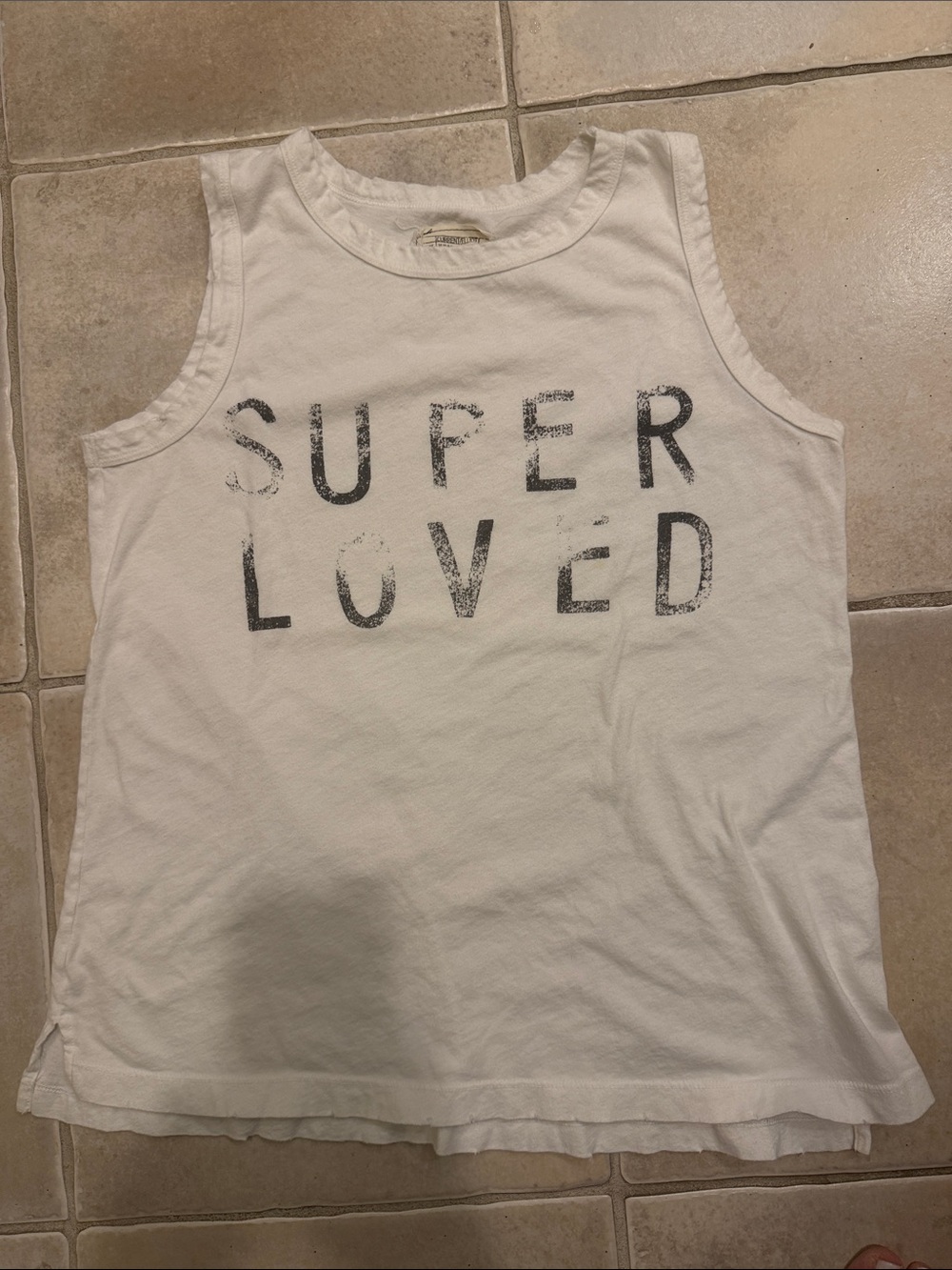Current and Elliot (not Abercrombie) -White "Super Loved" muscle Tank Top